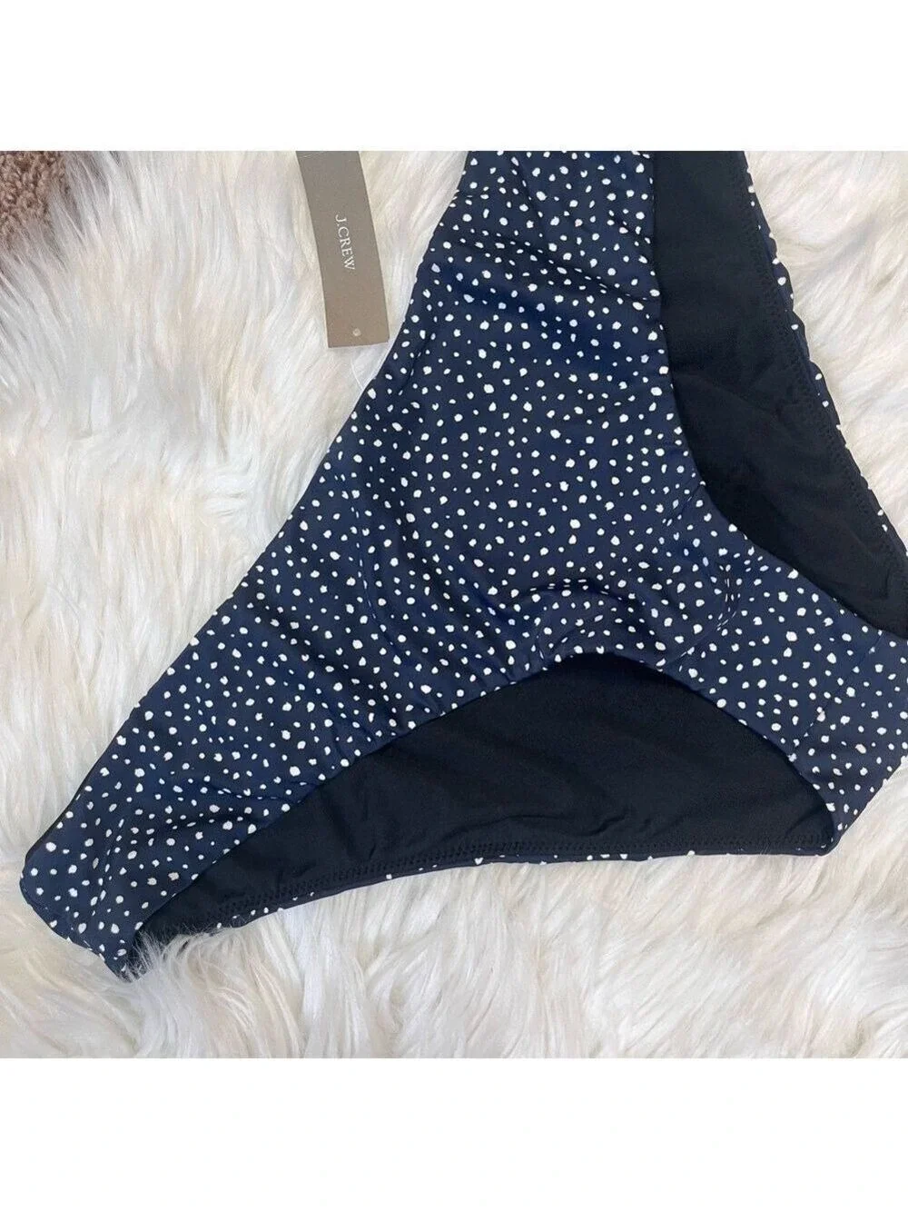 J Crew Navy Polka Dot Bikini Bottoms Size XXL